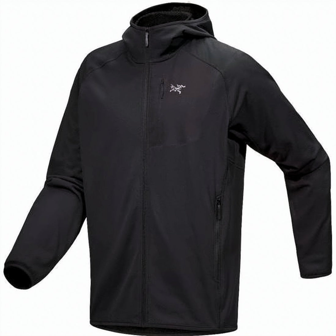 Black Full-Zip Jacket with Hood