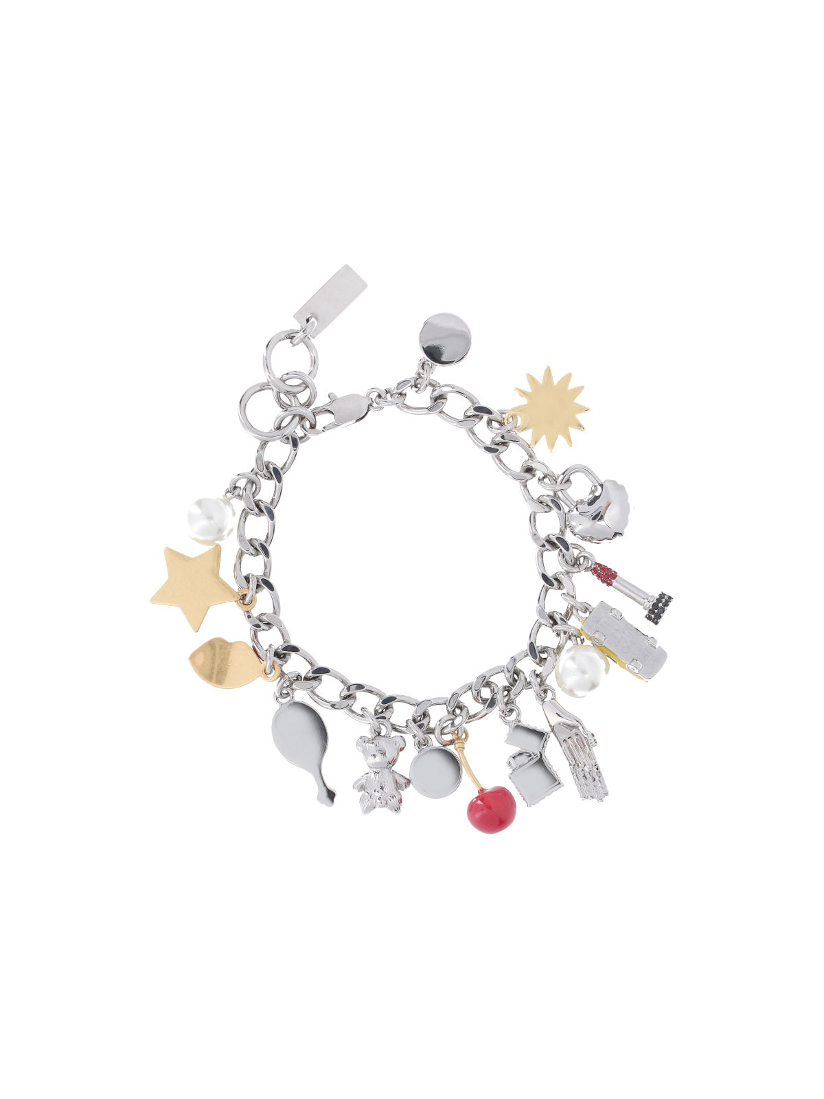 Silver Trinket Charm Brass Link Bracelet