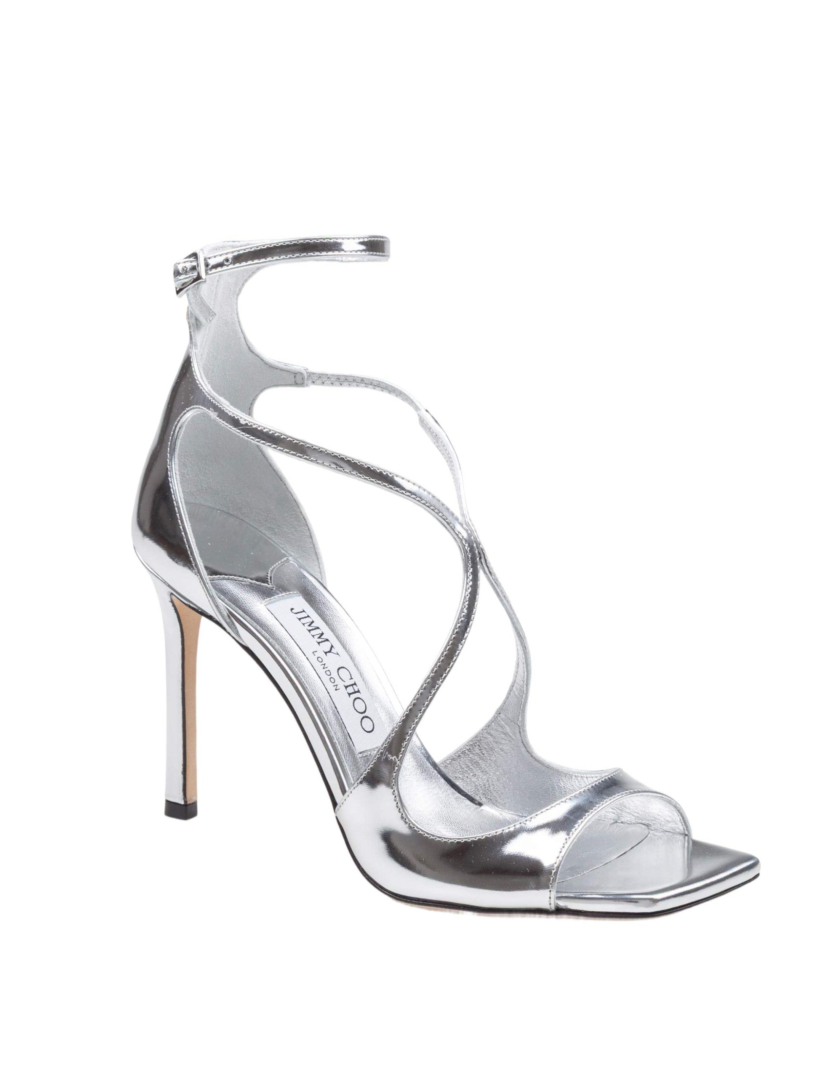 Sandal Azia 95 In Metallic Leather Color Silver