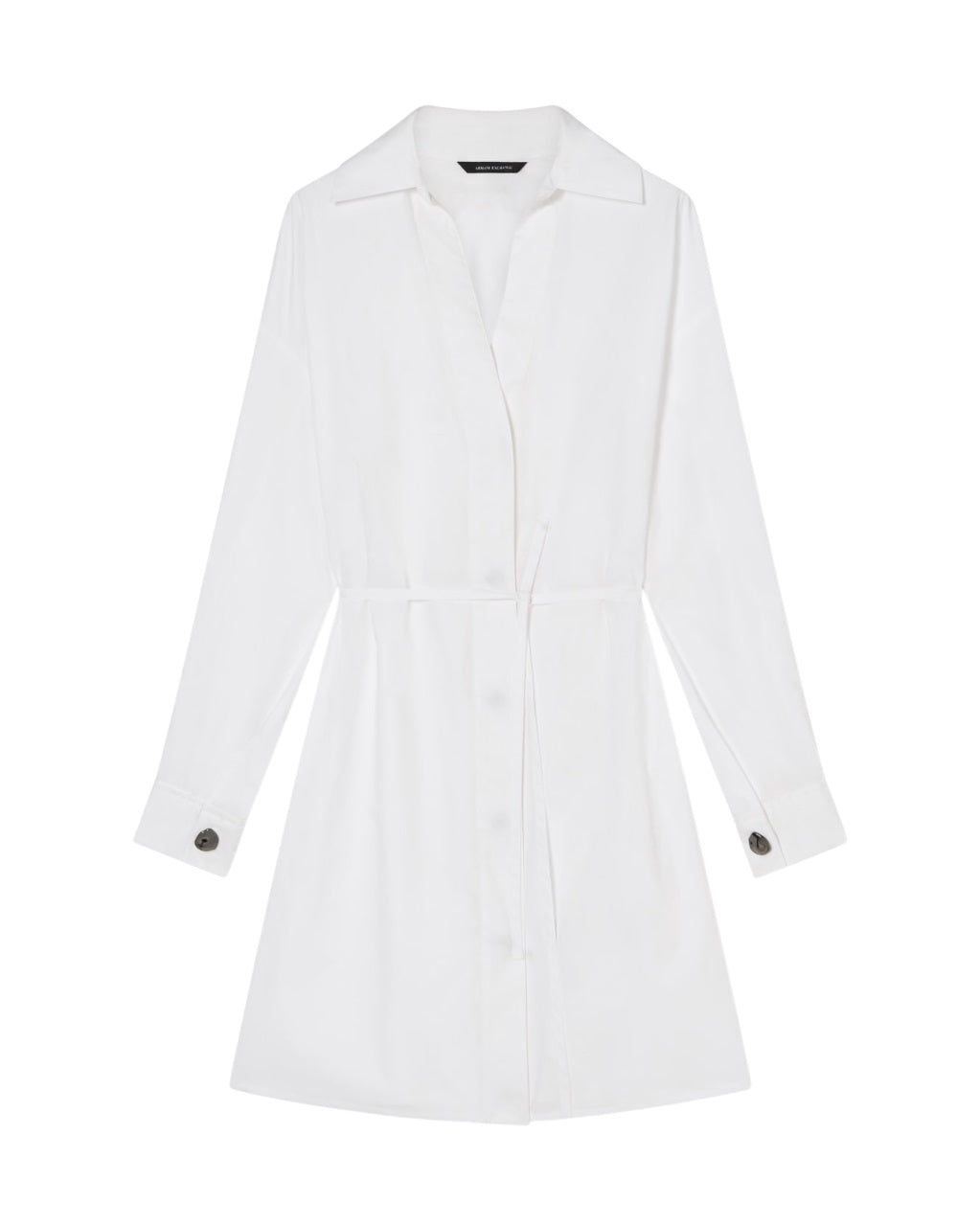 Minimalist White Dress with Shirt Collar