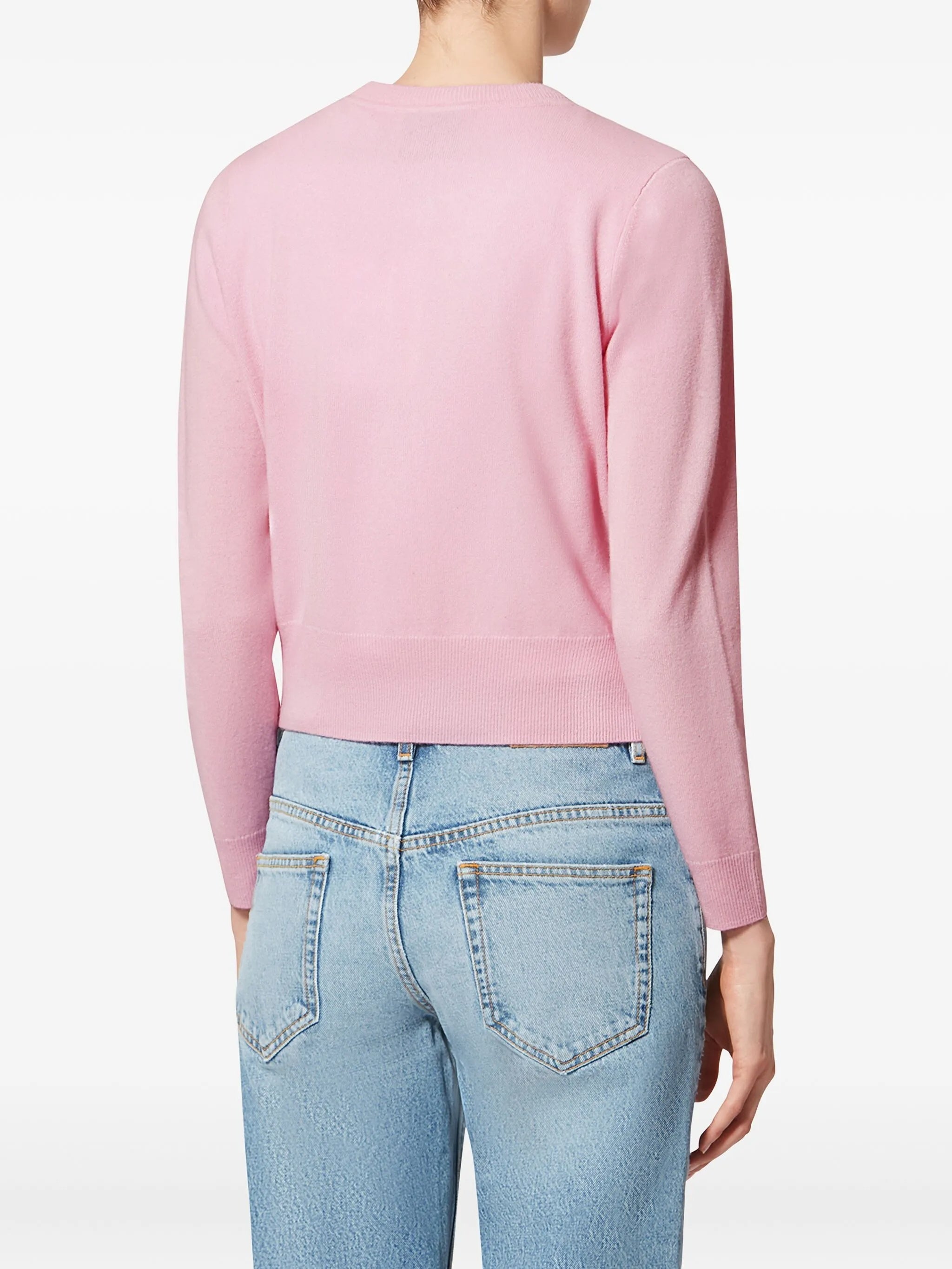 Neutral Idesia Cropped Merino Cardigan