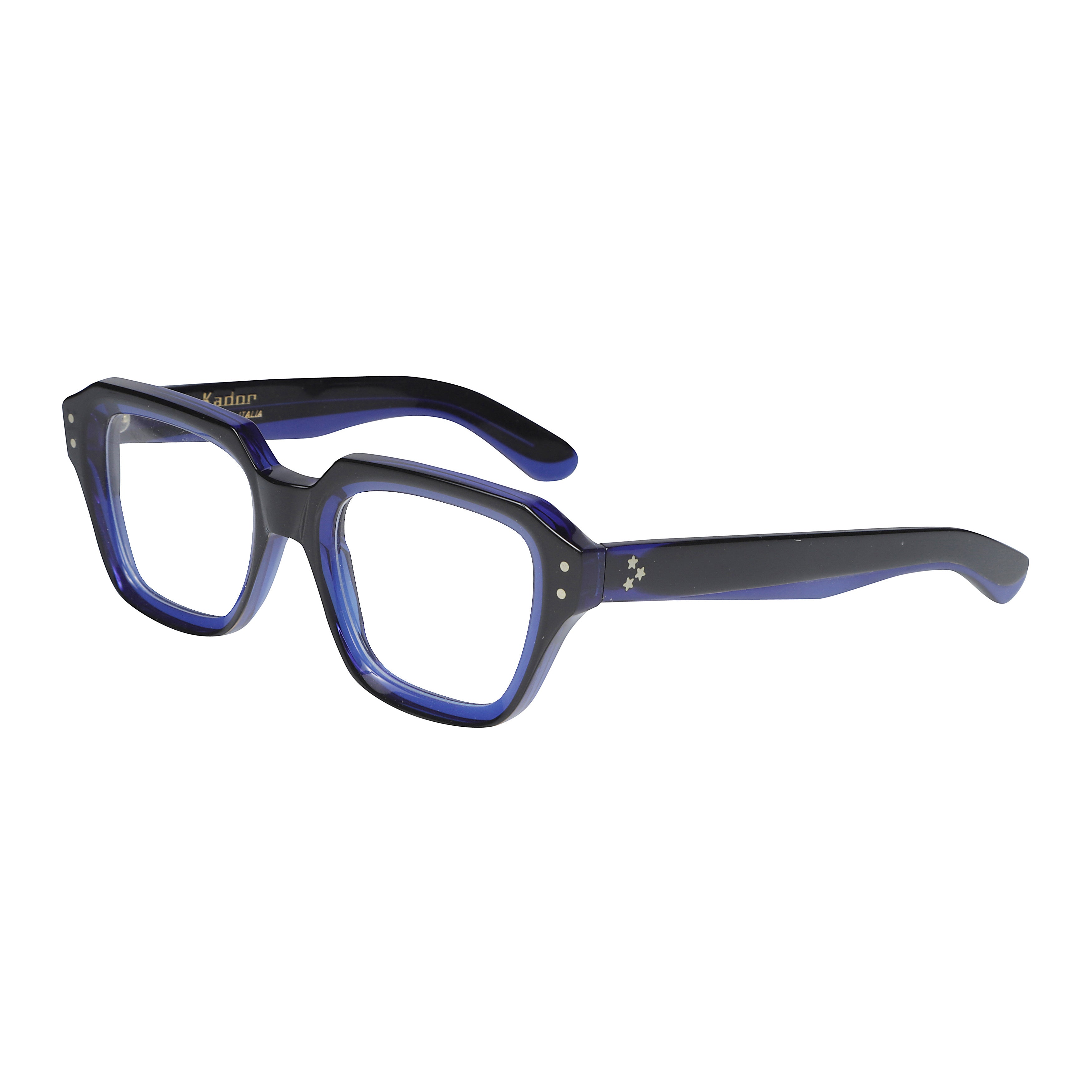Smoke Geometric Frame Eyeglasses with Two-Tone Design