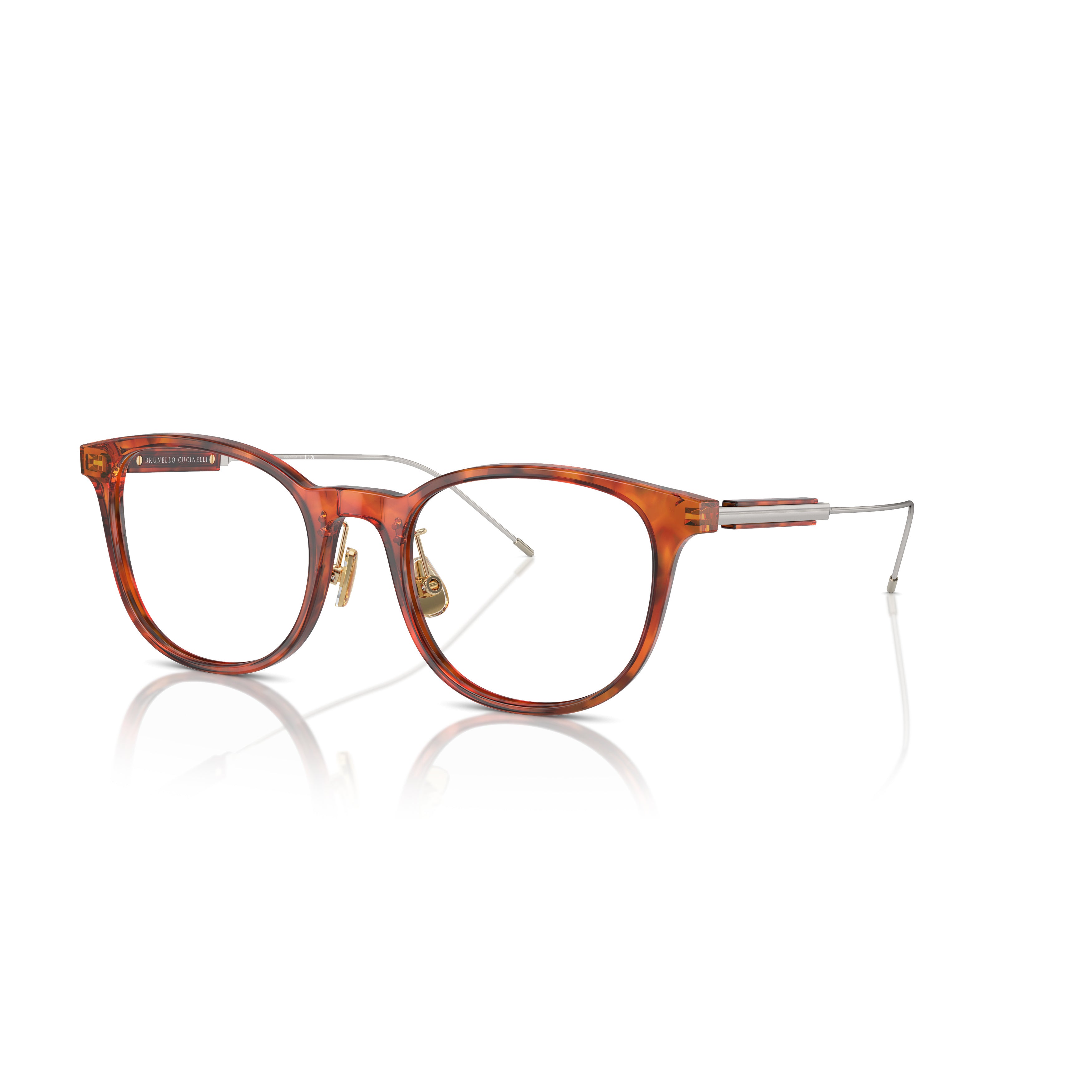 0bc3006 Round Tortoiseshell Frame Eyeglasses with Metal Temples