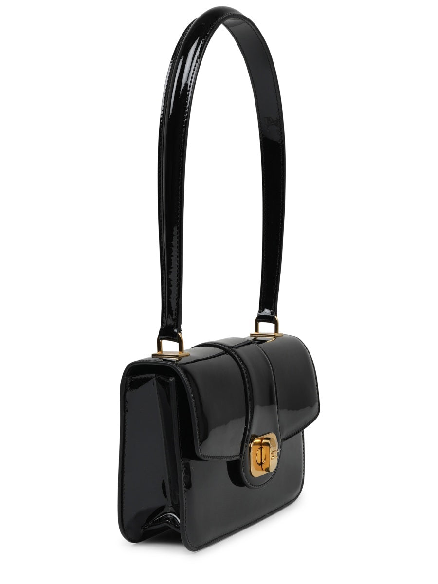 Rectangular Patent Calf Leather Shoulder Bag