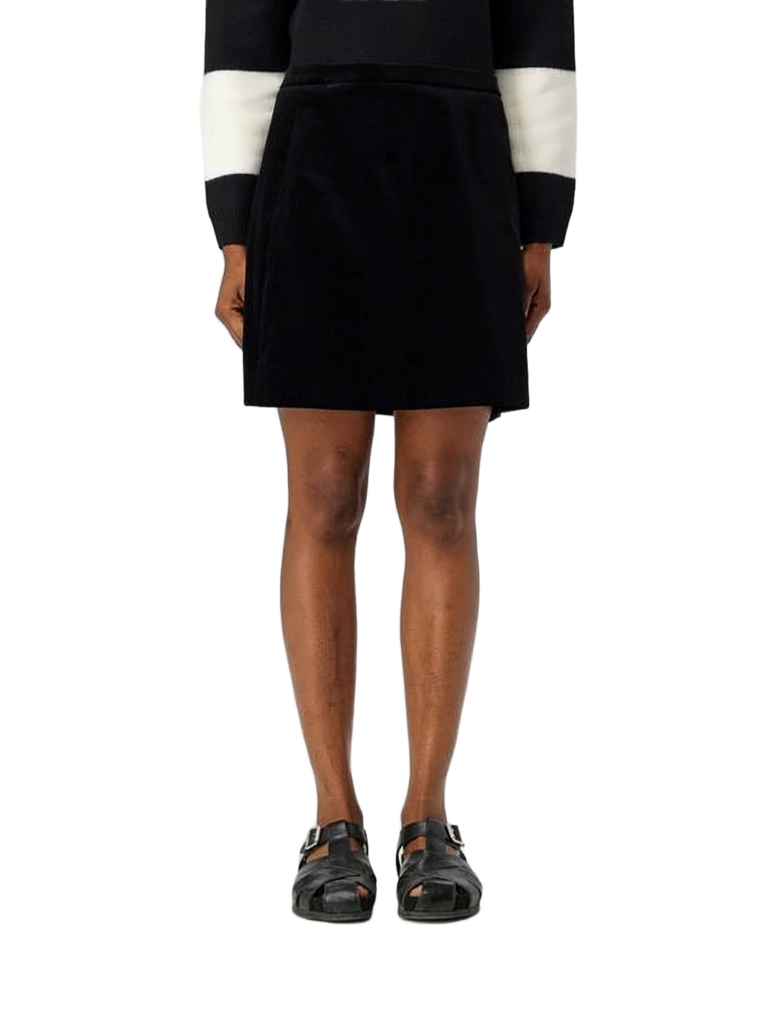 A-Line Black Cotton Skirt