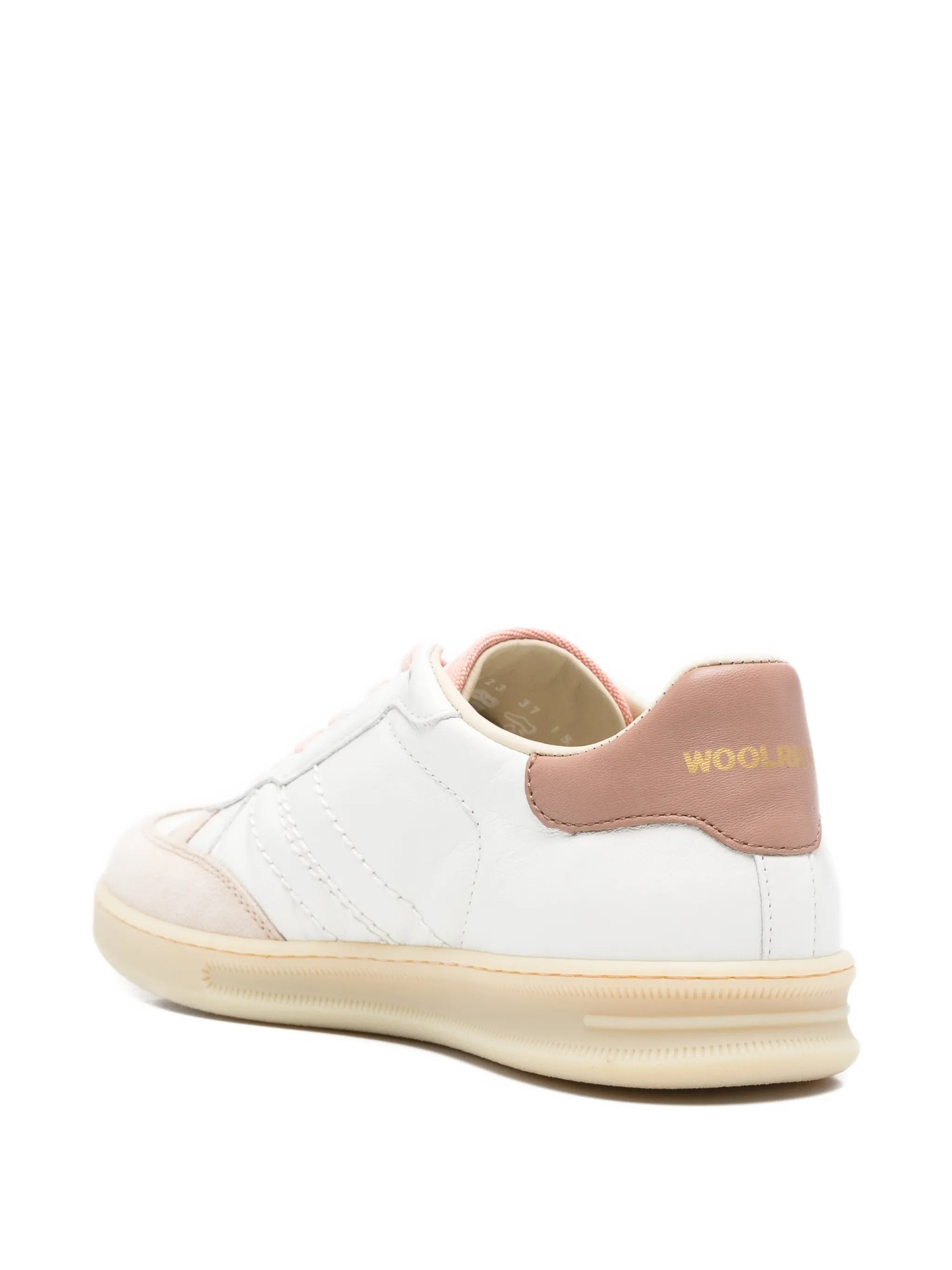 White Double U.T Cracked Calf Sneakers
