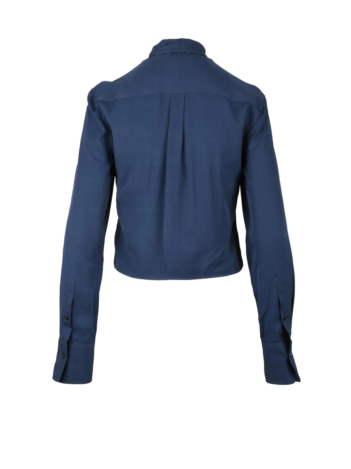 Blue Viscose Women's Short Viscose Shirt