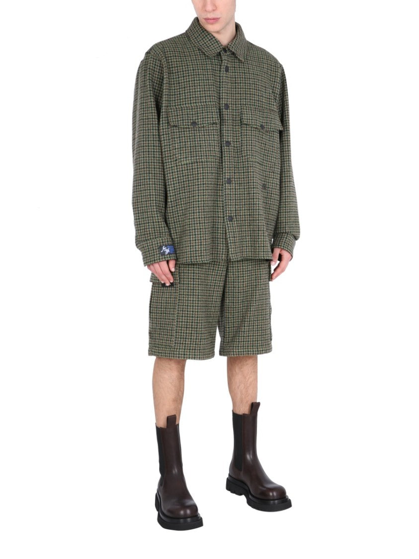 Checkered Wool Shirt With Classic Collar