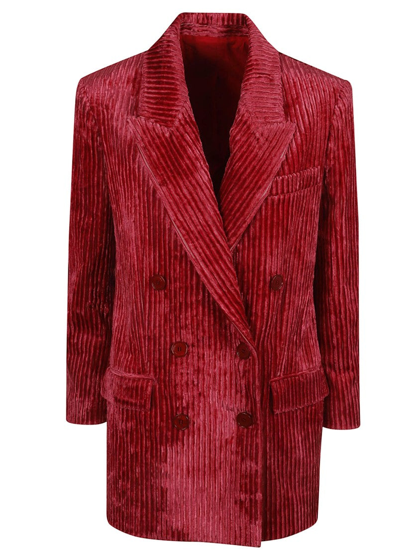 Double-Breasted Corduroy Jacket With Tailored Fit