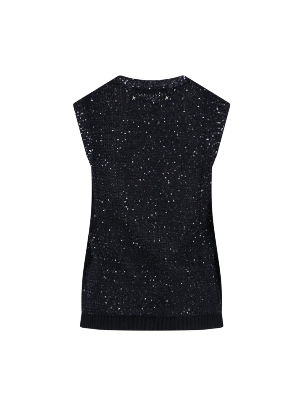 Sequin Knit Tank Top Black