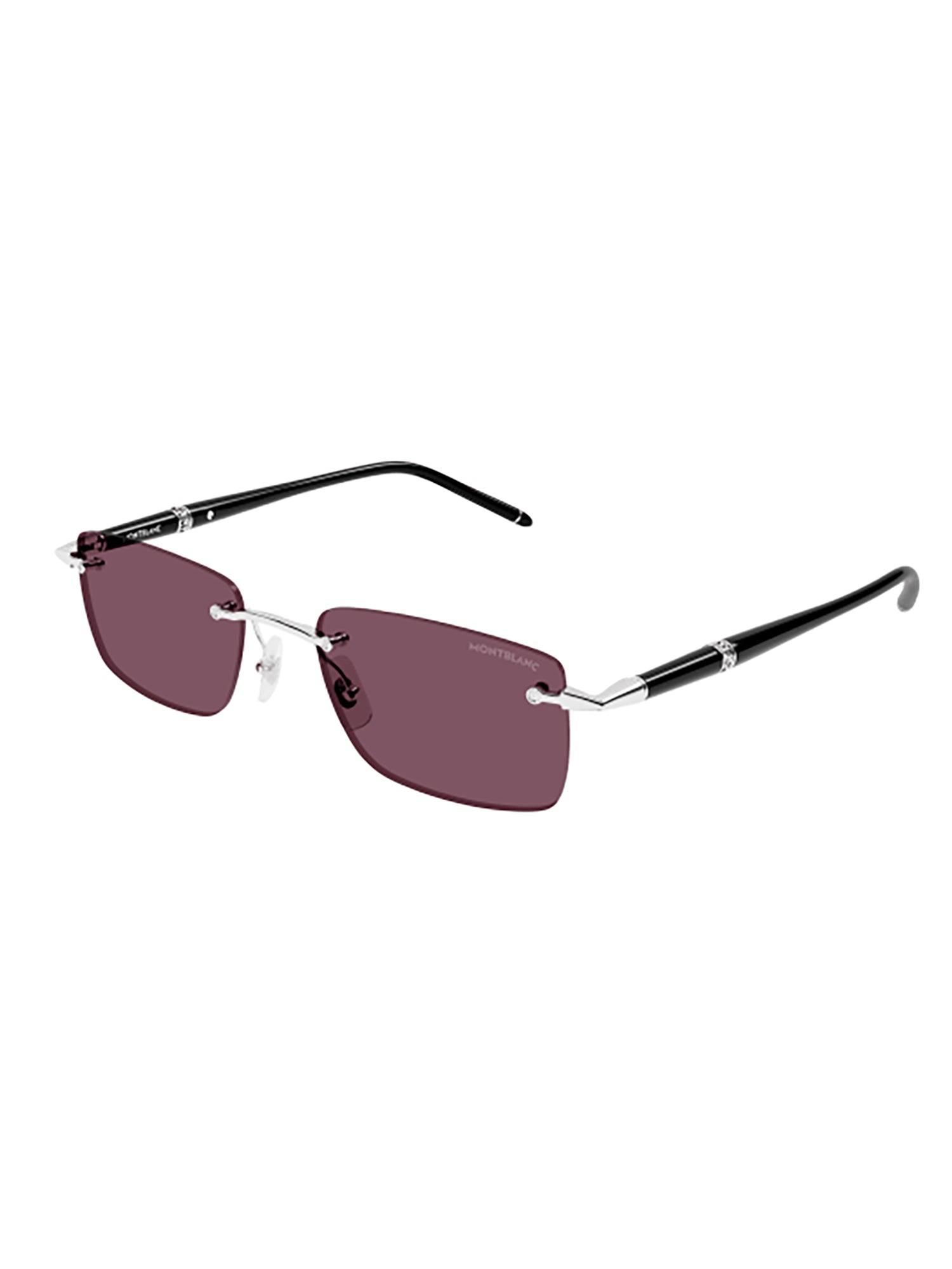 Black Metal Montblanc Sunglasses With Purple-Tinted Lenses