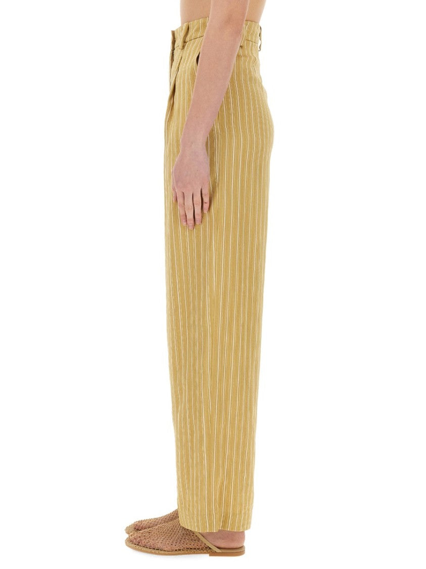 Striped Satin Tailored Pants