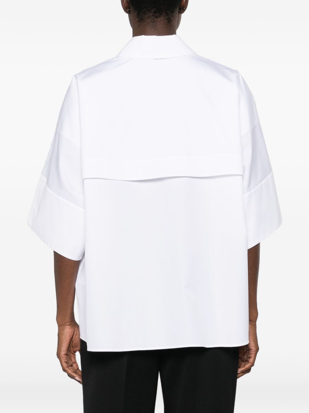 Boxy White Silk and Nylon Top