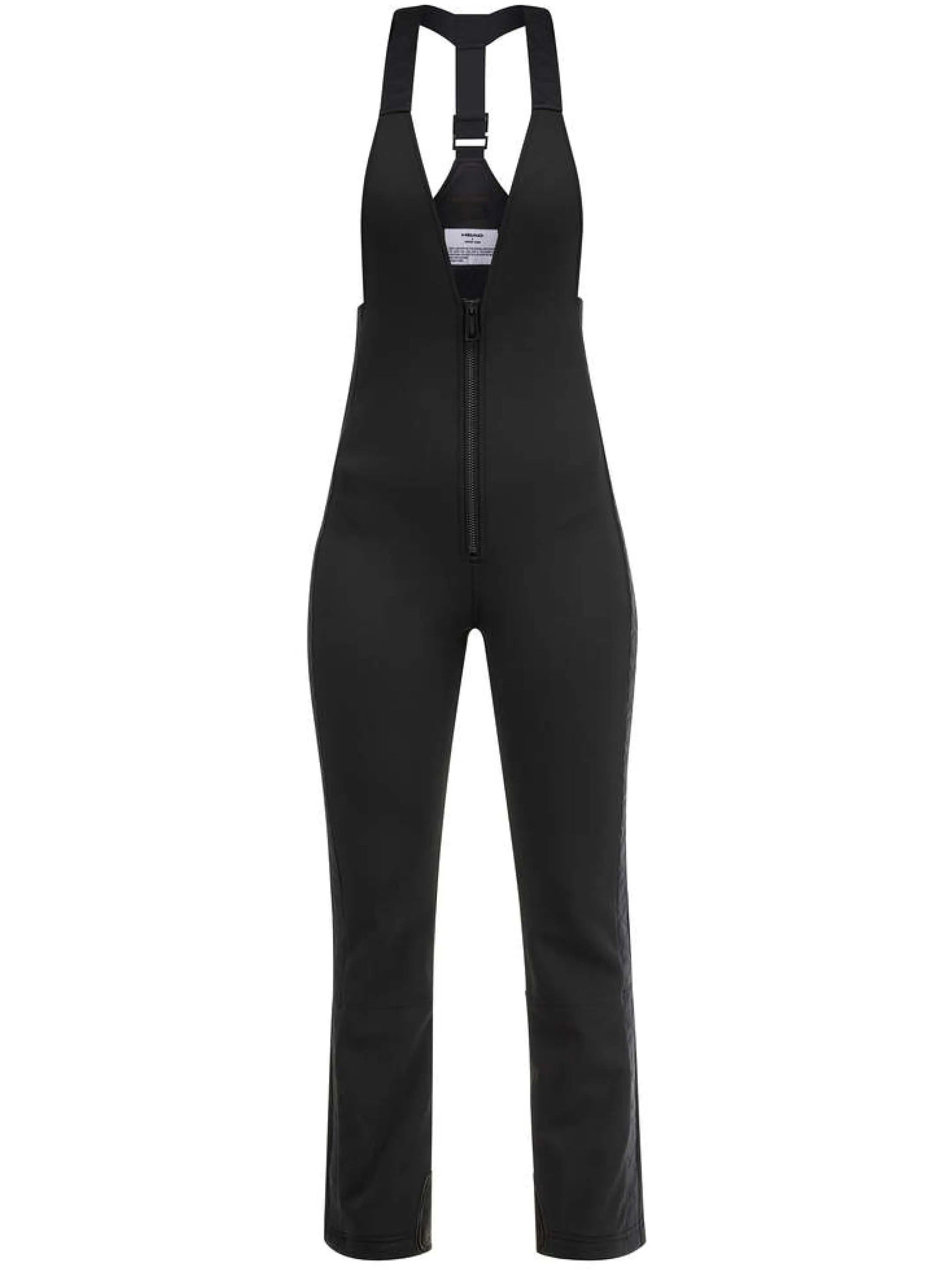 Black Jet Bib Fitted High Waist Pants