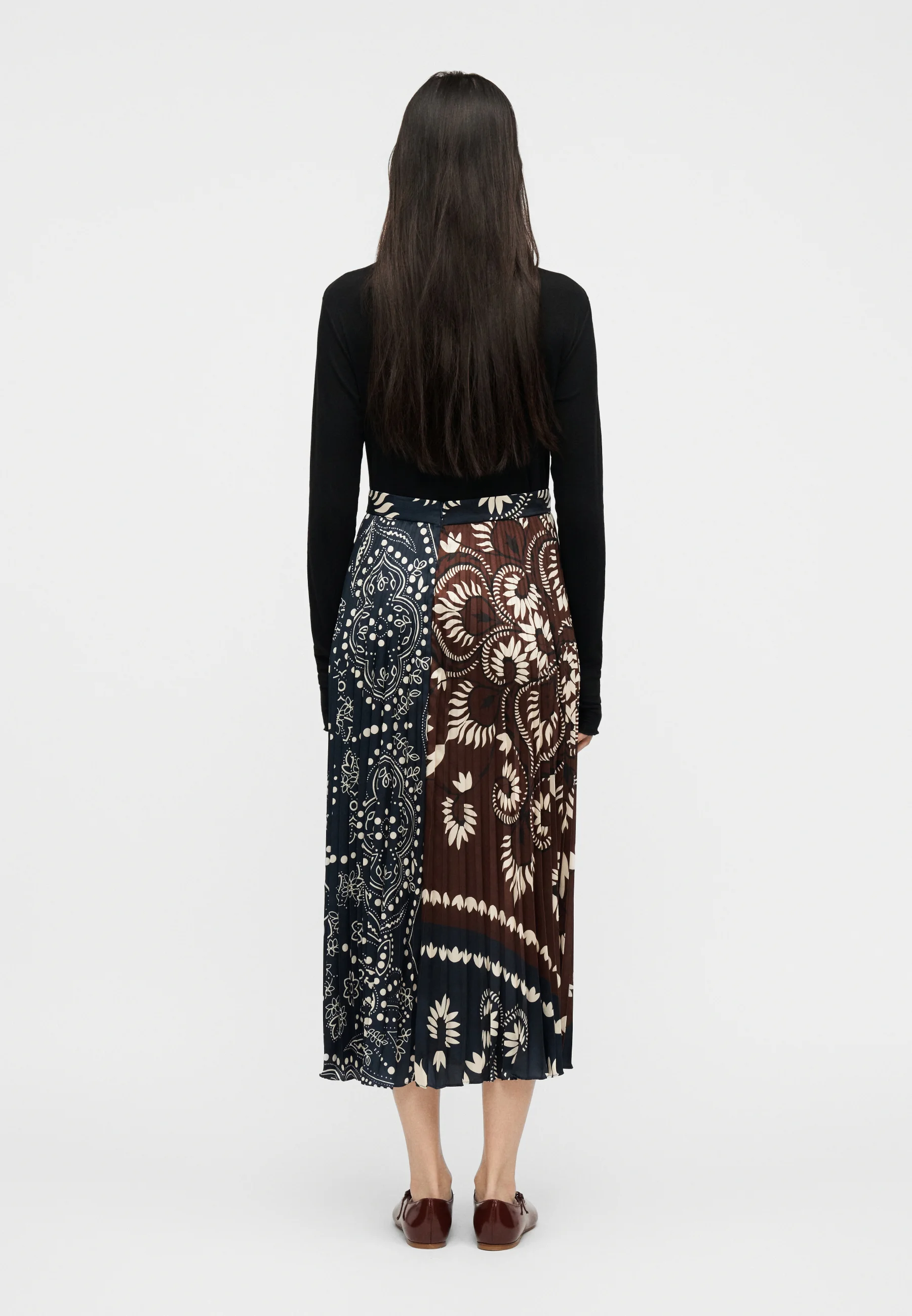 Cuoio Brown Viscose Blend Skirt