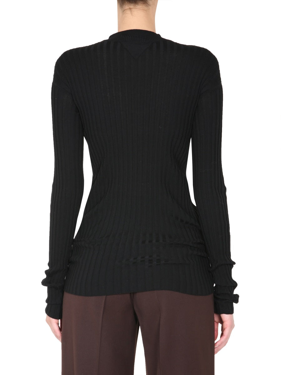 Polo Neck Turtleneck Sweater with Elongated Sleeves