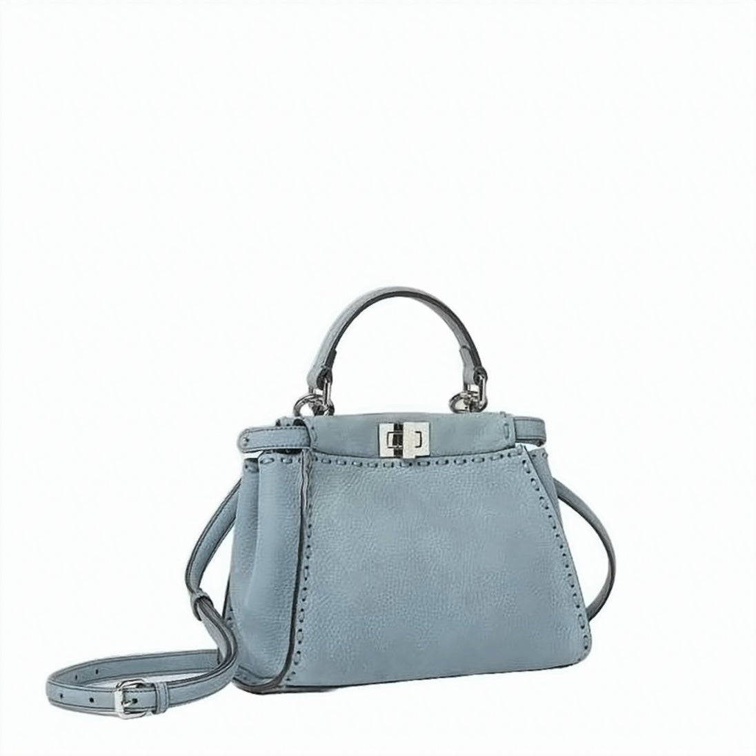 Trapezoidal Blue Crossbody Bag