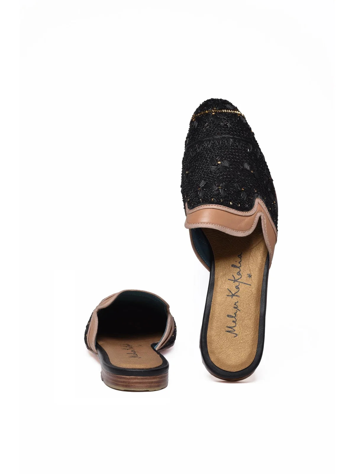 Black Queen Paraty Leather Slipper Sabot