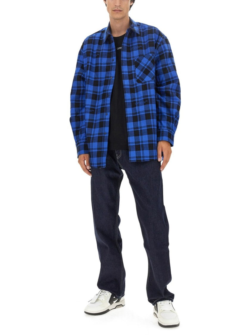 Check Print Oversized Shirt