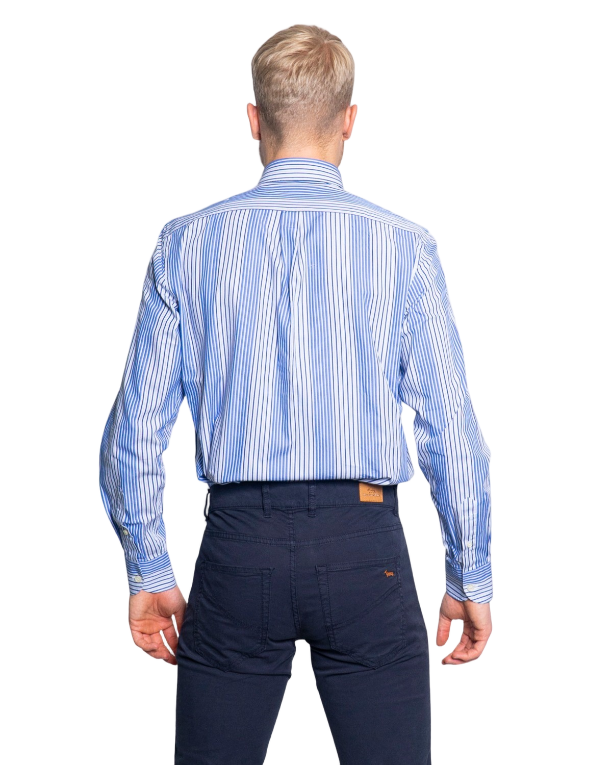 Button-Down Cotton Shirt With Vertical Stripes
