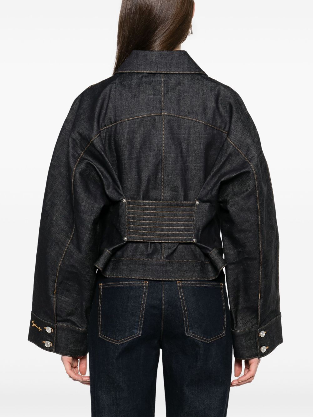 Cropped Indigo Denim Jacket