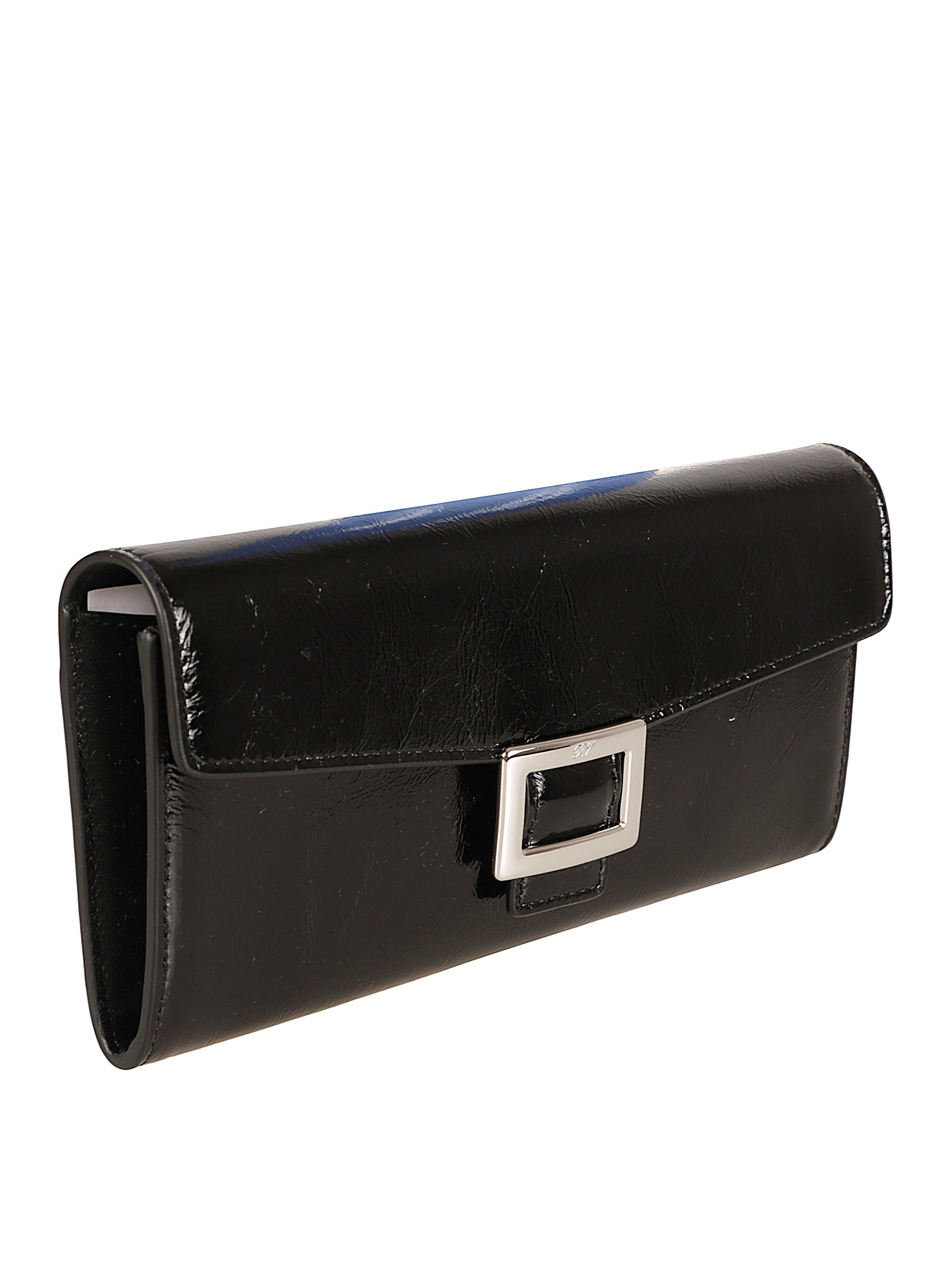 Patent Leather Wallet Bag With Square Buckle