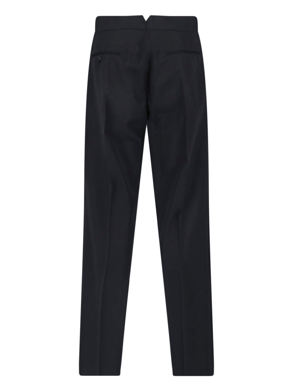 Black Mid-Rise Virgin Wool Tailored Trousers