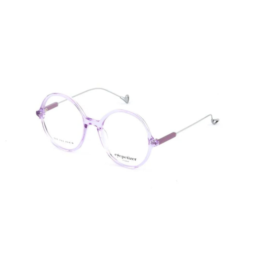 Soleil Translucent Lavender Round Frames with Silver Metal Accents