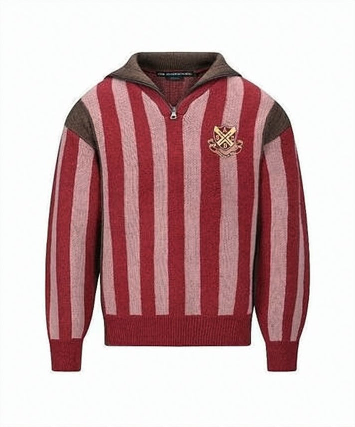 Contrasting Stripe Knit Sweater