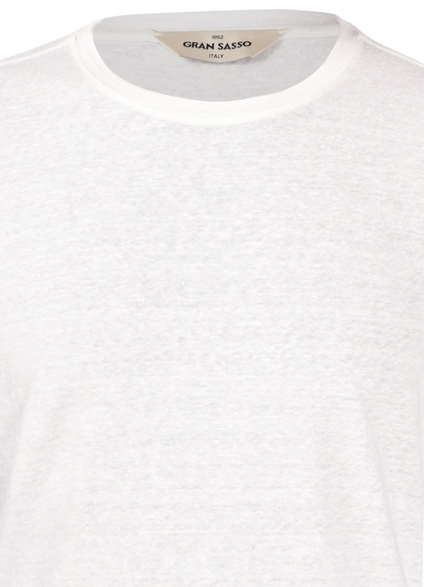 Linen Crewneck Short Sleeve T Shirt
