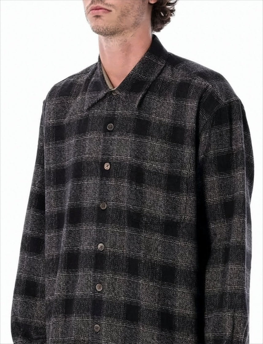 Relaxed Fit Checkered Long-Sleeve Shirt