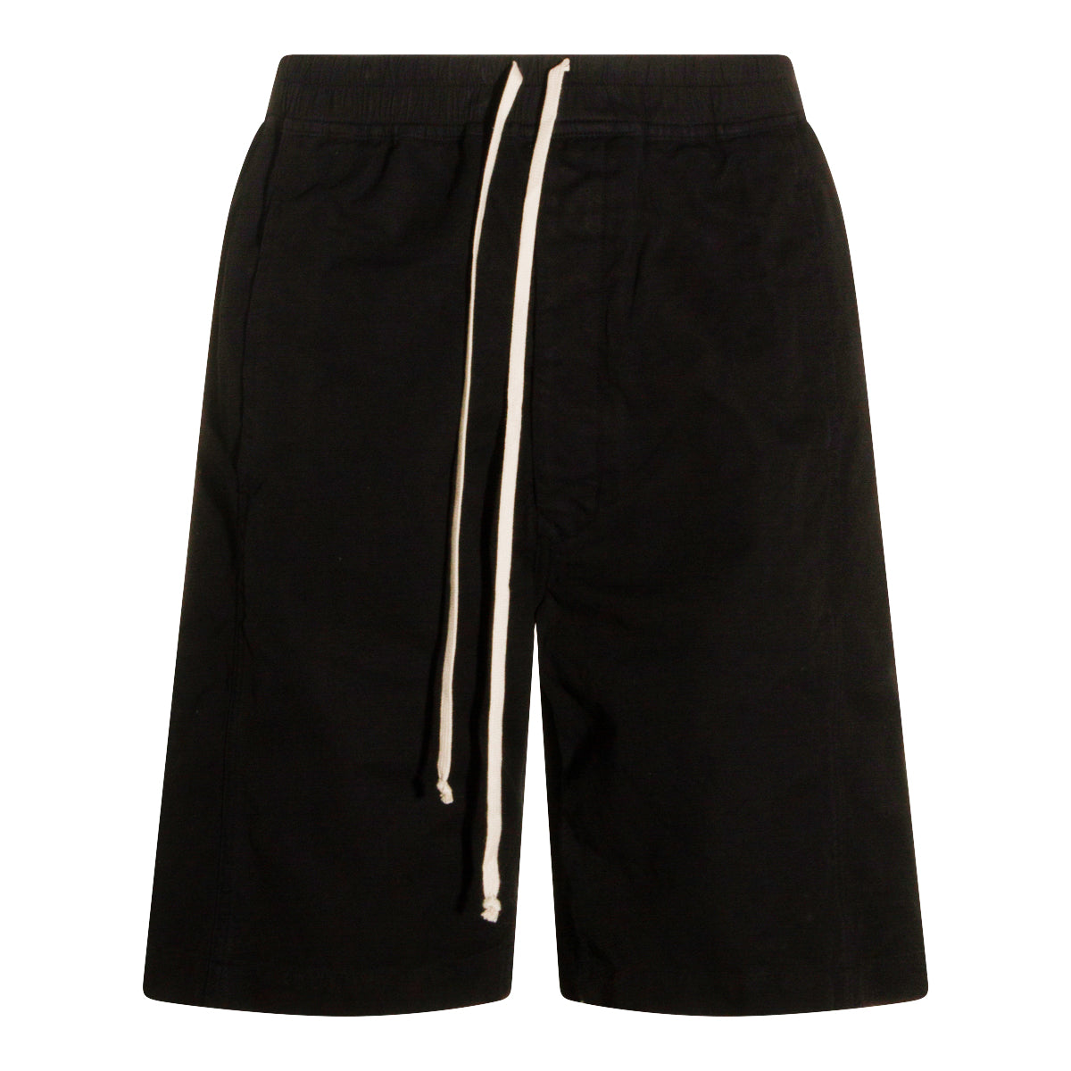 Relaxed Fit Black Shorts With Snap Button Detailing