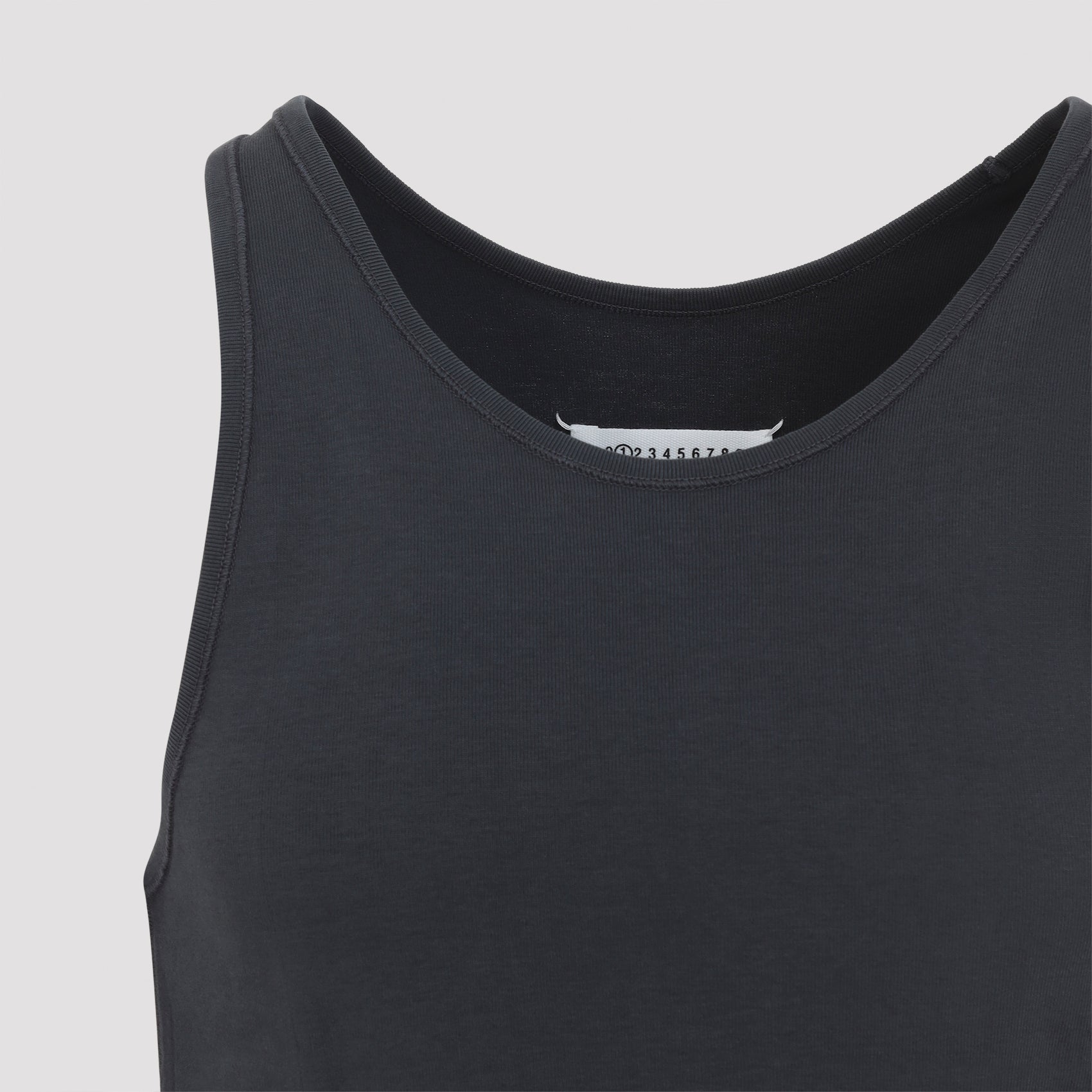 Sleeveless Minimalist Grey Cotton Tank Top