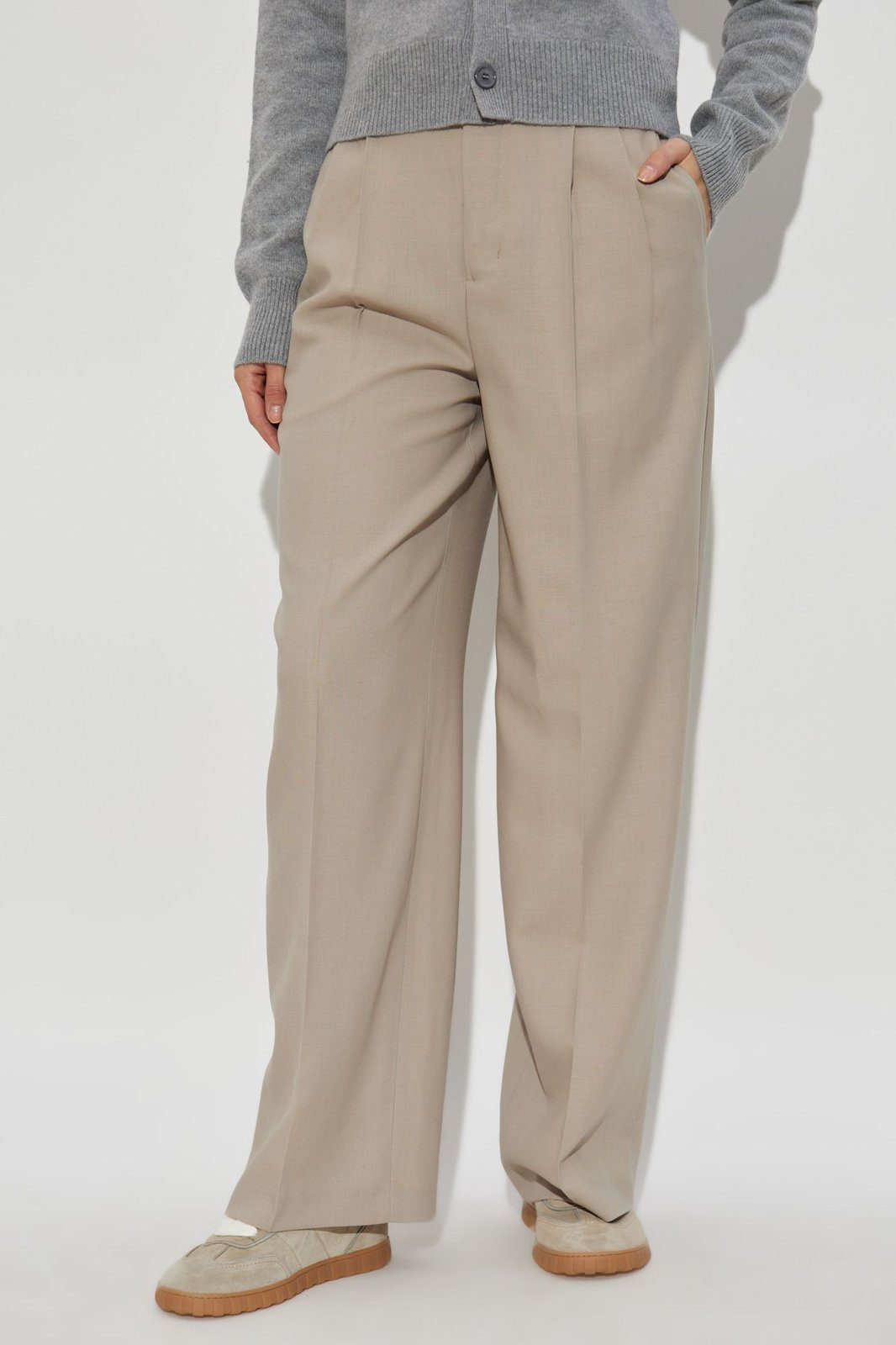 Tailored High-Waisted Straight Pants