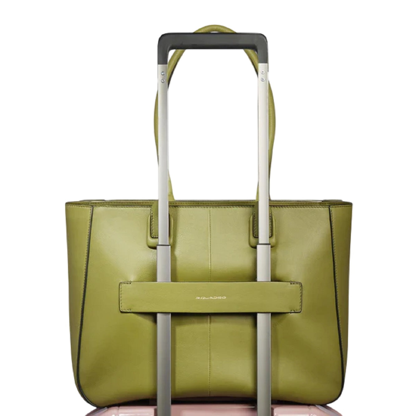 Structured Green Leather Shoulder Bag