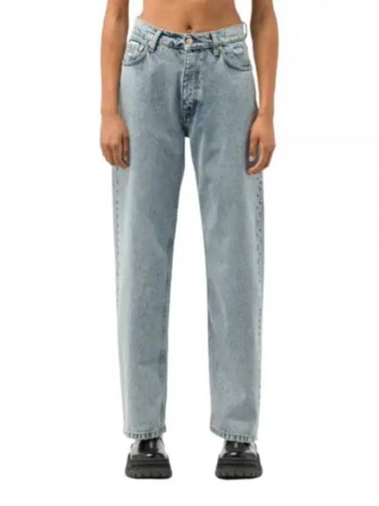 Relaxed Straight-Leg Denim Pants with Vintage Blue Wash