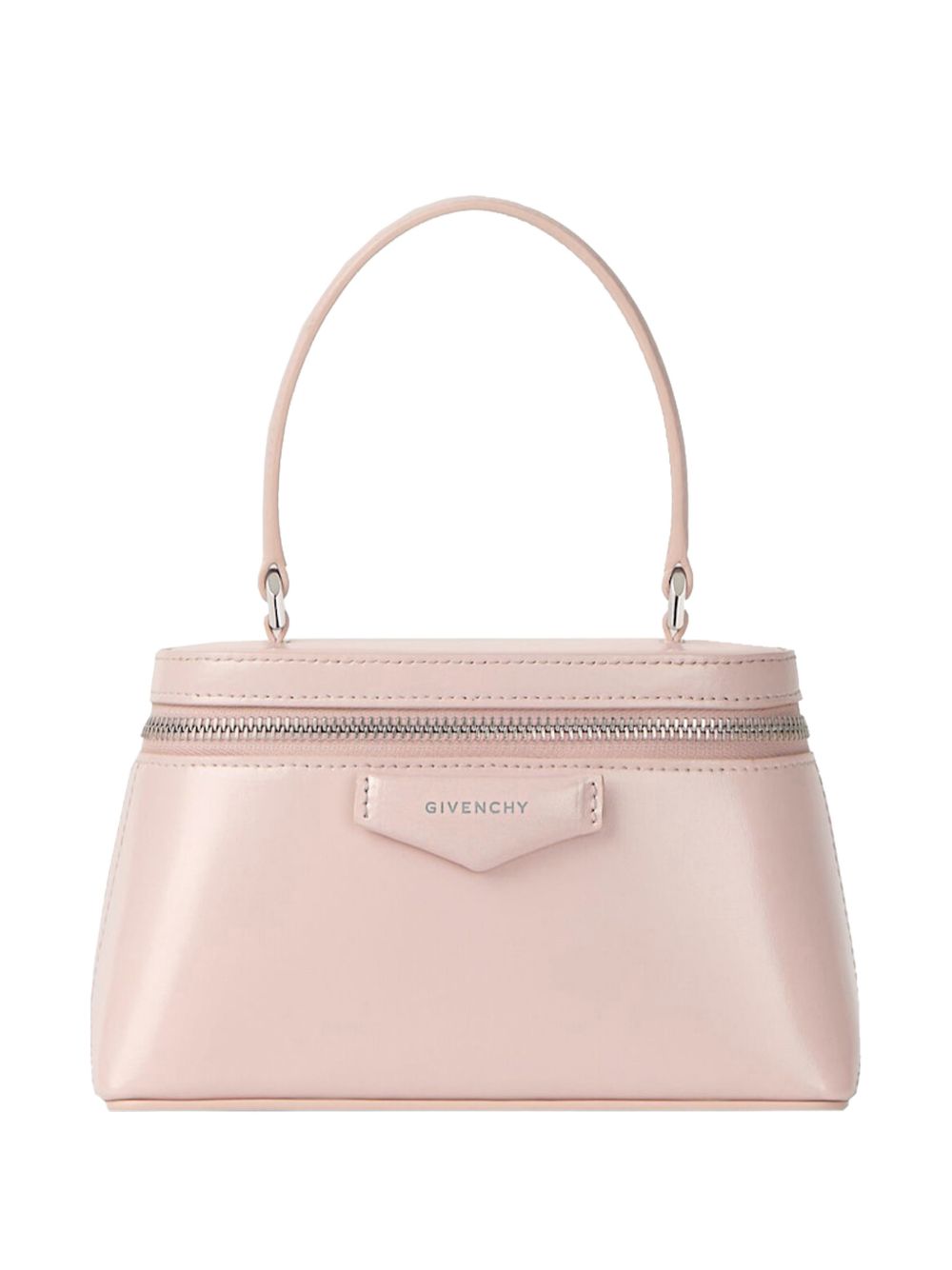 Baby Pink Pentagonal Patch Leather Bag