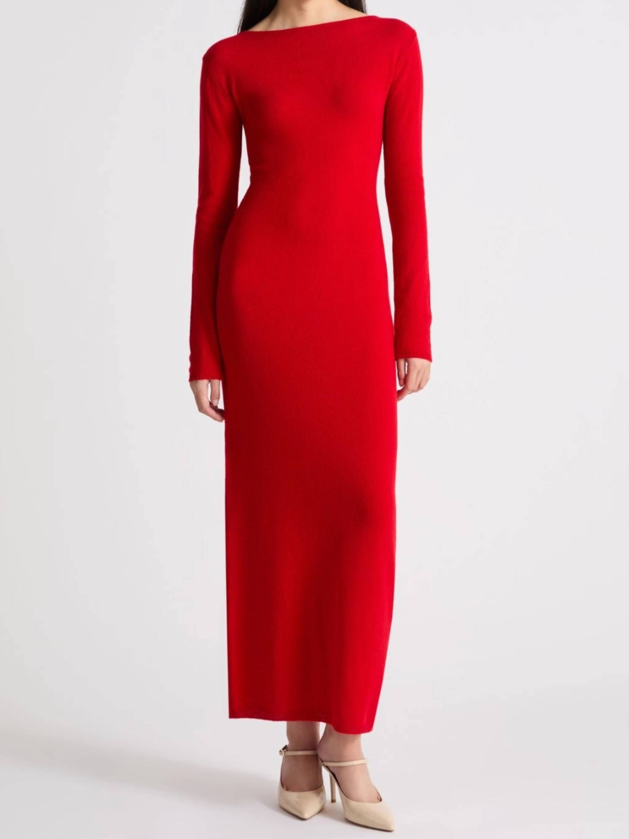 Red Mltgalante Floor-Length Red Knot Dress
