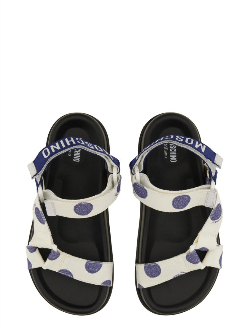 Polka Dot Wide Strap Sandals