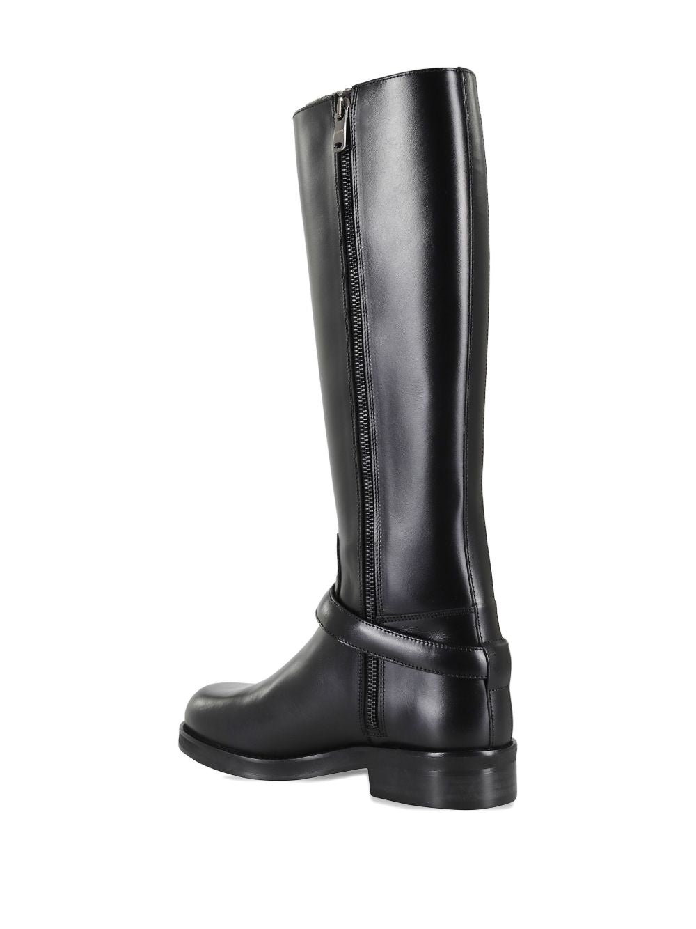 Knee-High Black Leather Boots