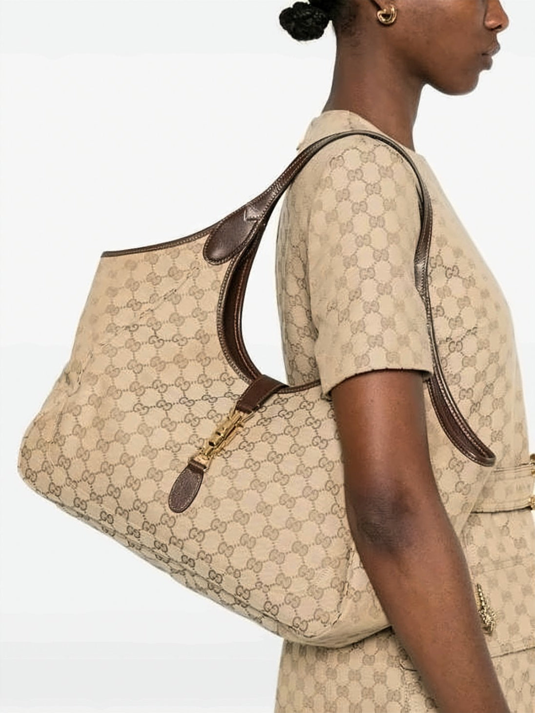 Medium GG Canvas Tote Bag with Signature Monogram Pattern