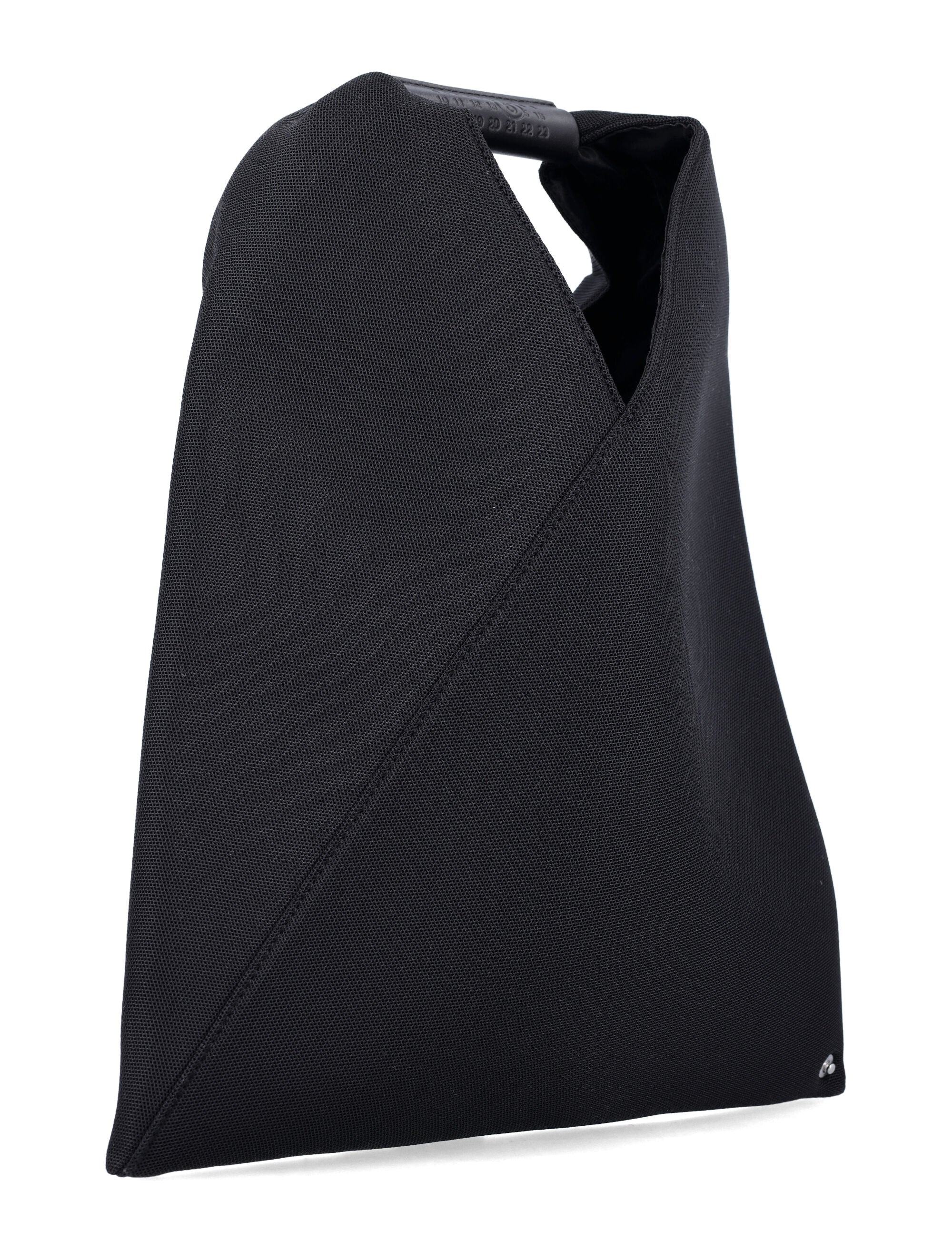 Compact Triangular Mesh Bag With Embossed Stitching