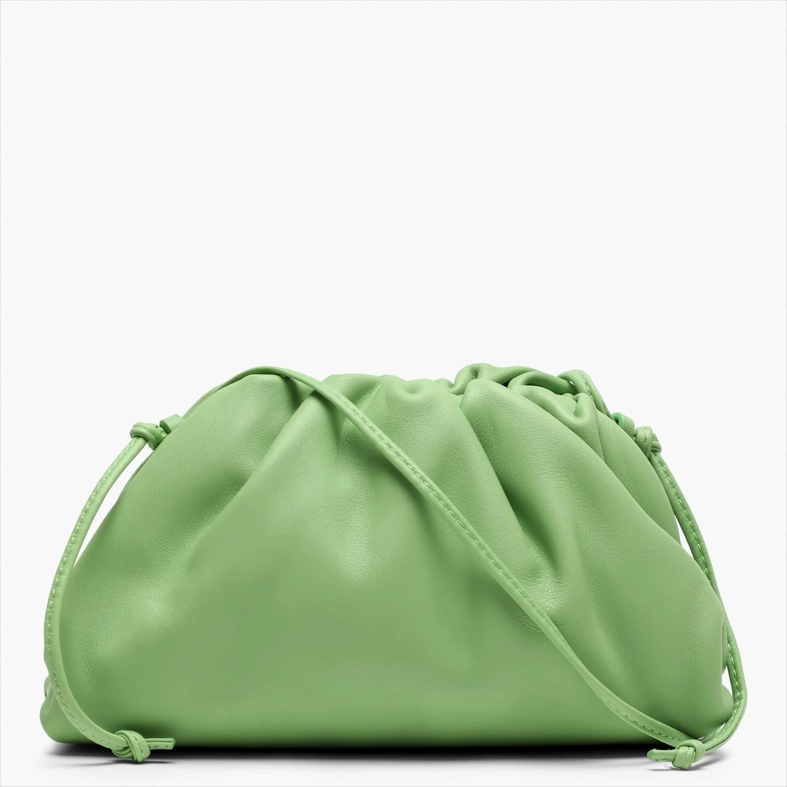 Gathered Mini Pouch in Smooth Calfskin Leather