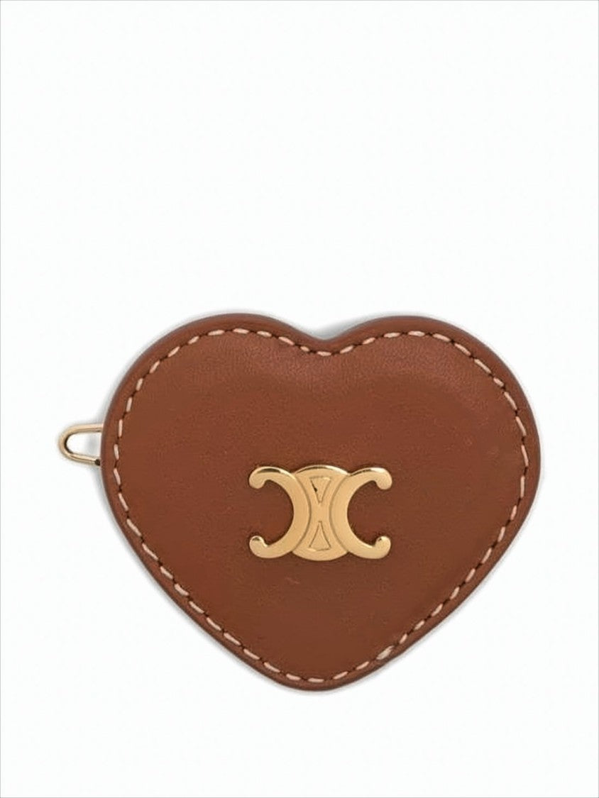 Heart-Shaped Calf Leather Hair Clip