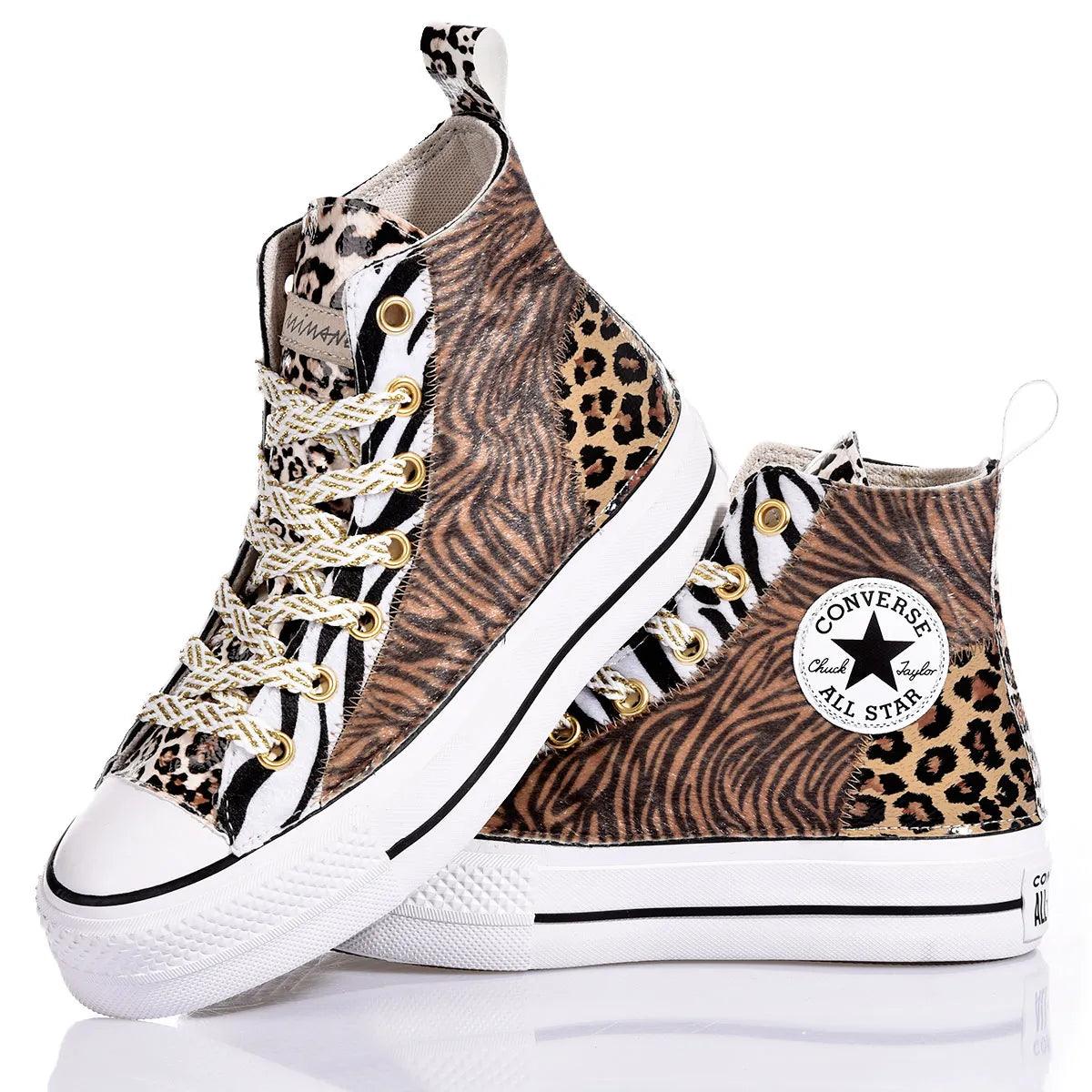Platform Jungle Mix High-Top Sneakers