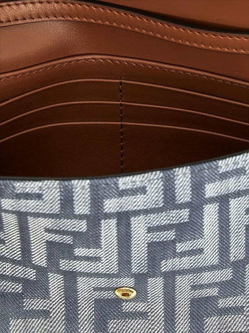 Rectangular Monogram Crossbody Bag With Gold-Tone Clasp