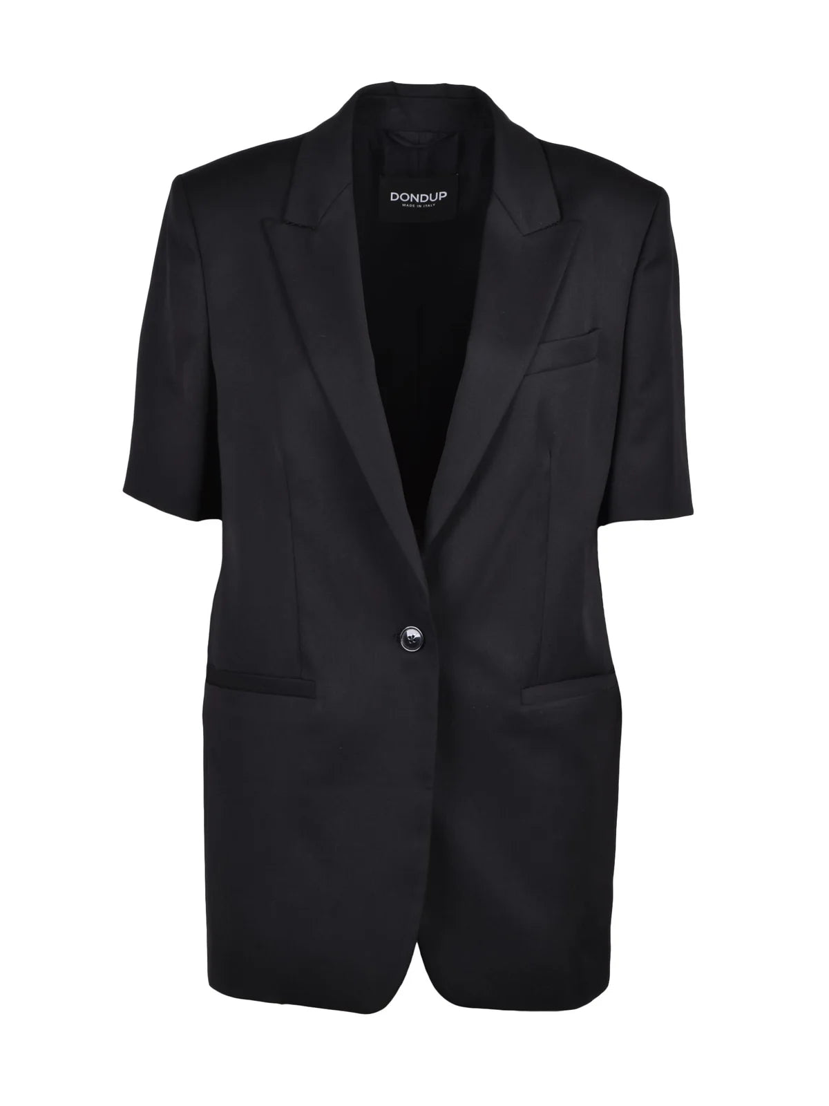 Black Virgin Wool Elastane Fitted Jacket