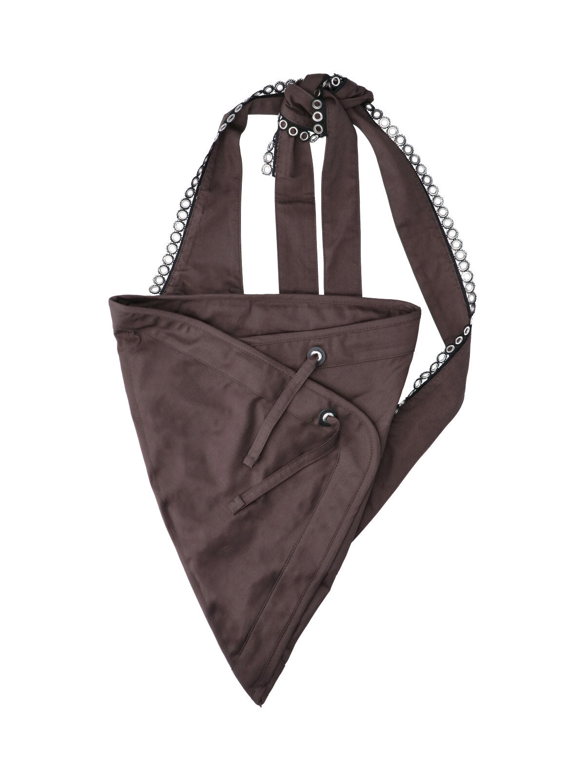 Brown Kest Triangular Cotton Shoulder Bag