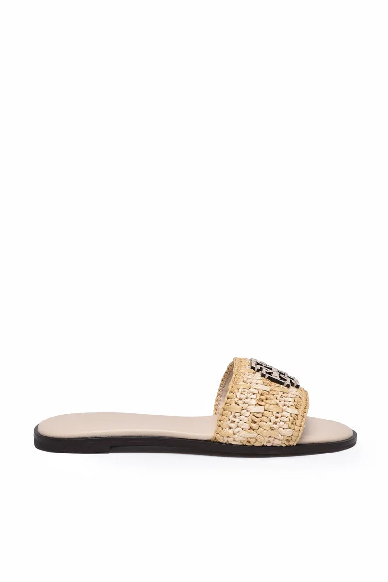 Raffia Sandal - Beige