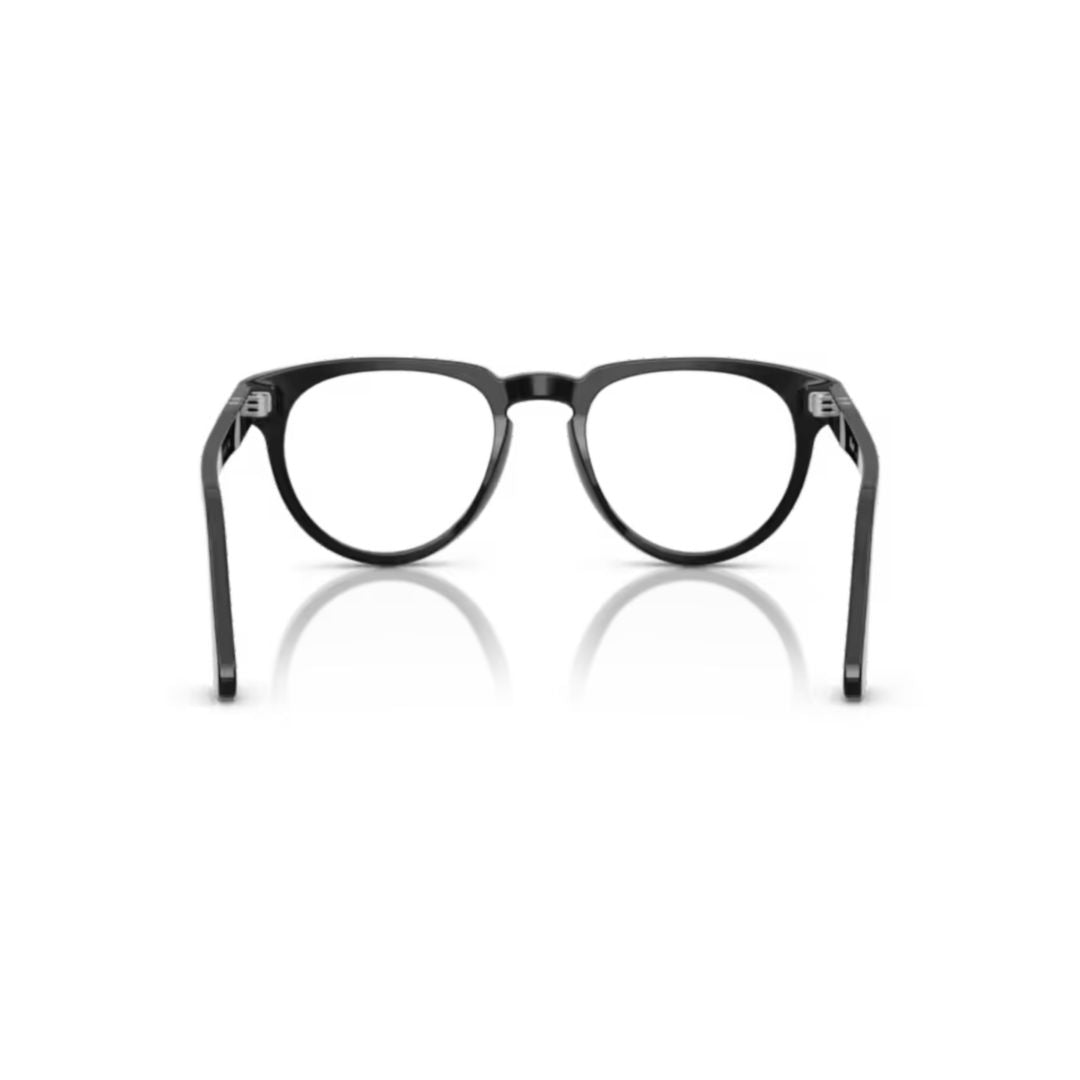 0po3377v Classic Round Acetate Sunglasses with Silver Arrow Detail